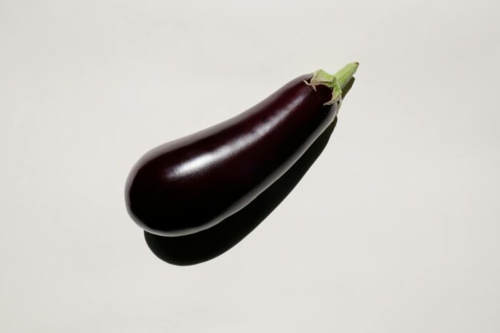 Eggplant on White Surface